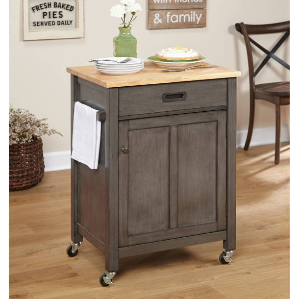 Gracie Oaks Jonesville Butcher Block Kitchen Cart & Reviews Wayfair
